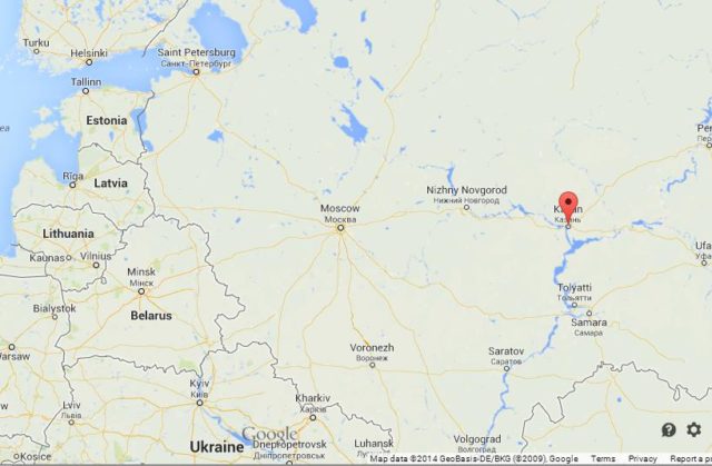 Where is Kazan on Map of West Russia