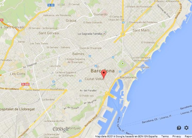 location La Rambla on Map of Barcelona