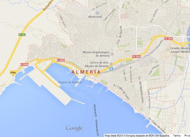 Map of Almeria Spain