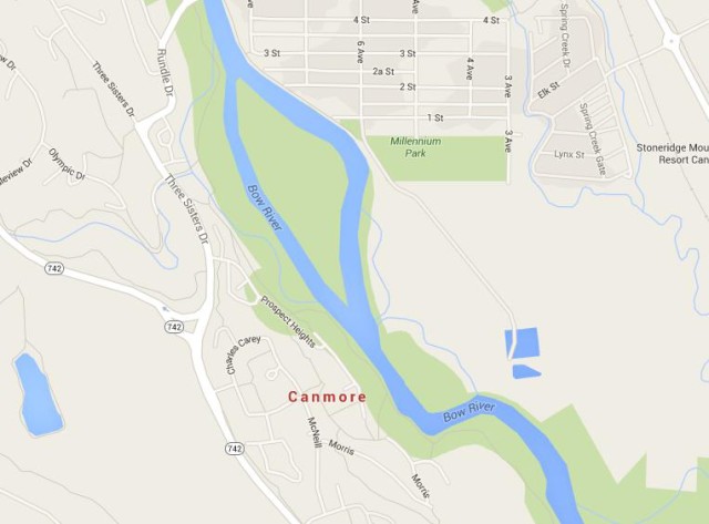 Map of Canmore Canada