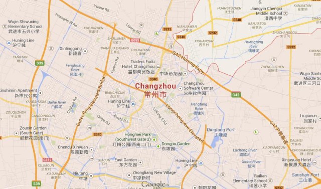Map of Changzhou China