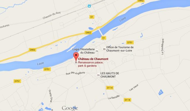 Map of Chaumont sur Loire Castle France
