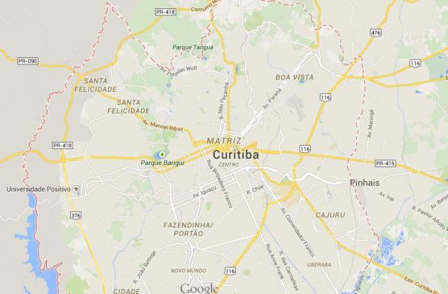 Map of Curitiba Brazil