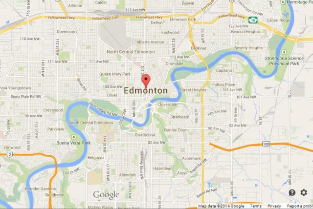 Map of Edmonton Canada