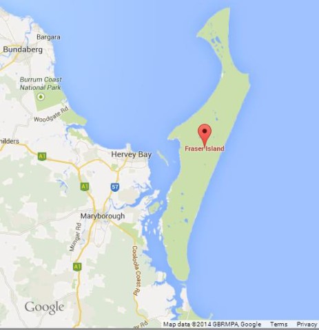 Map of Fraser Island Australia