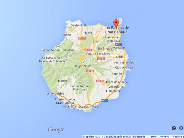 Map of Gran Canaria Spain