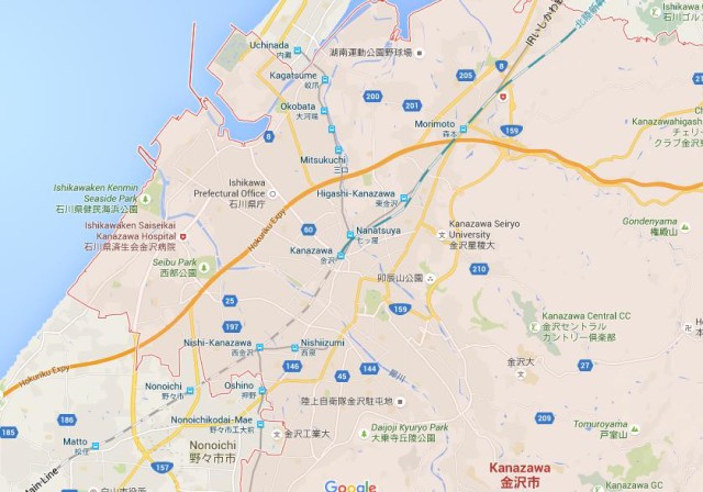 Map of Kanazawa Japan