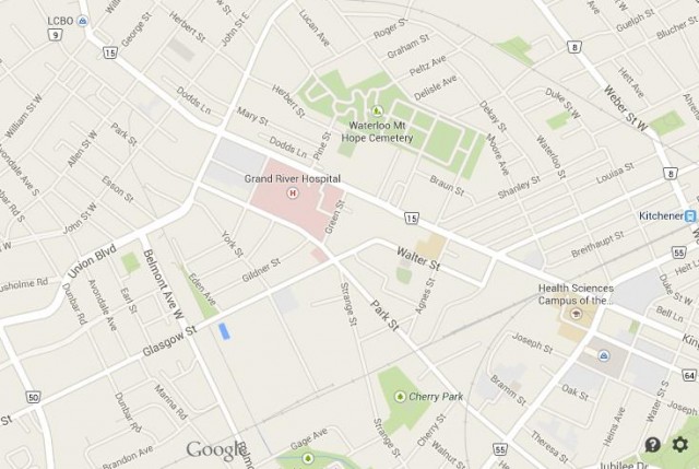 Kitchener downtown map