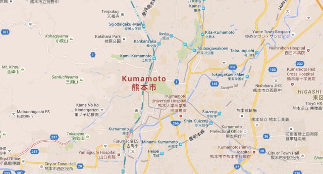 Map of Kumamoto Japan