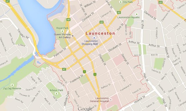 Map of Launceston Tasmania