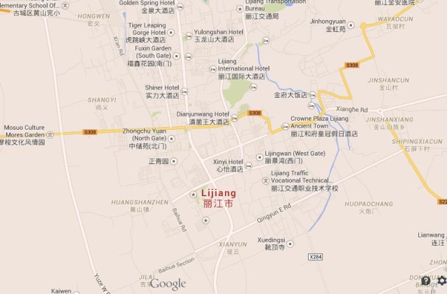 Map of Lijiang China