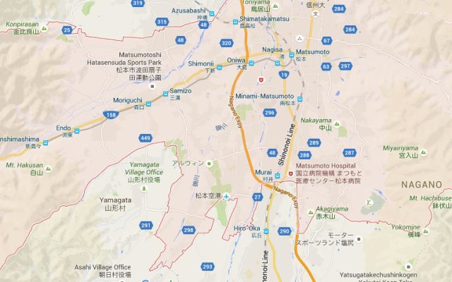 Map of Matsumoto Japan