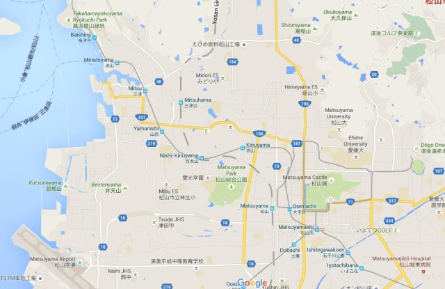 Map of Matsuyama Japan