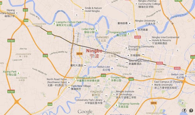 Map of Ningbo China