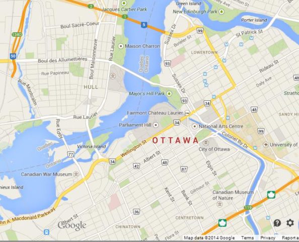 Map of Ottawa Canada
