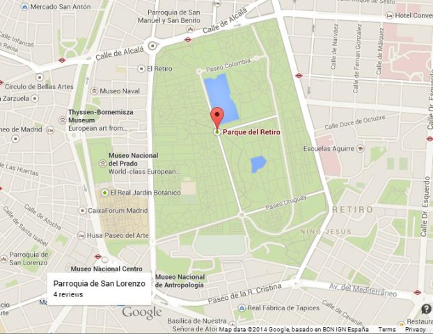 Map of Parque del Retiro Madrid