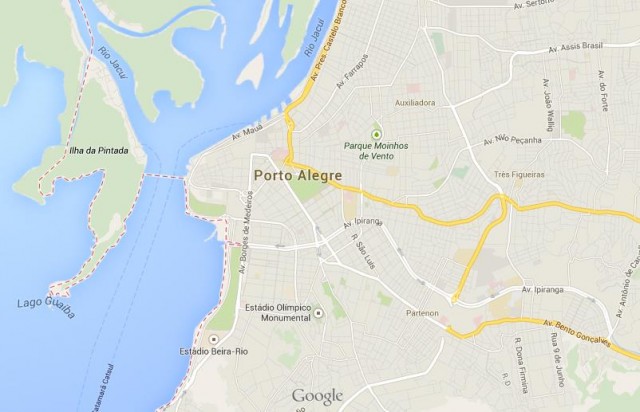 Map of Porto Alegre Brazil