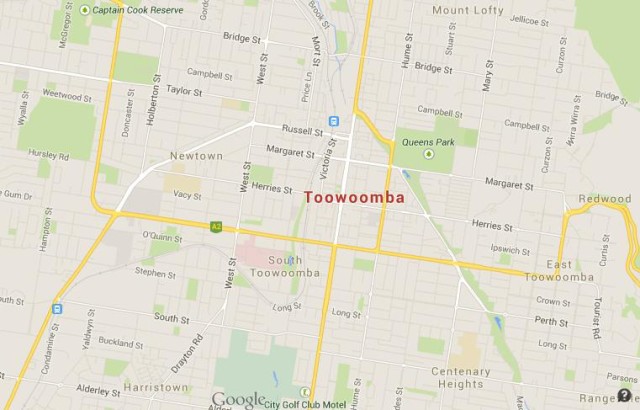 Map of Toowoomba Australia