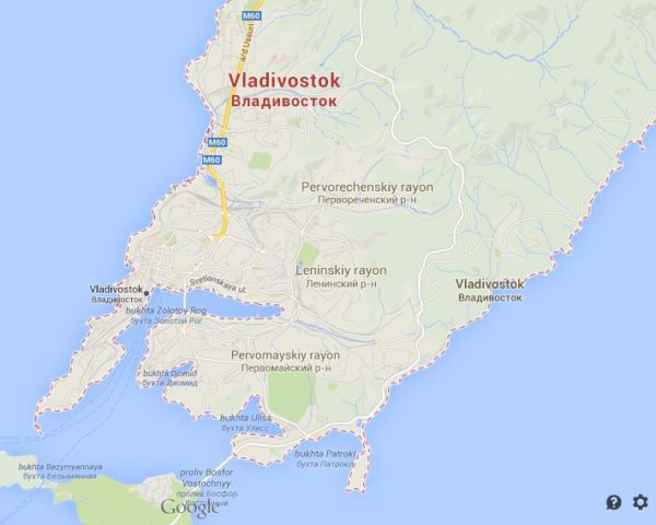 Map of Vladivostok Russia