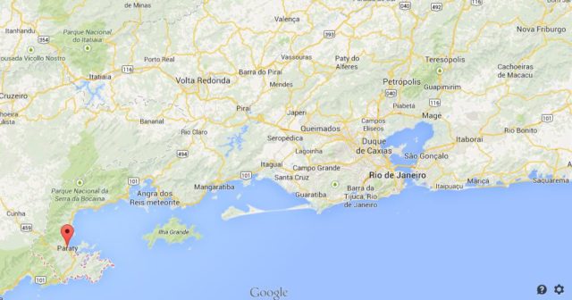 Where is Paraty on map of Rio de Janeiro
