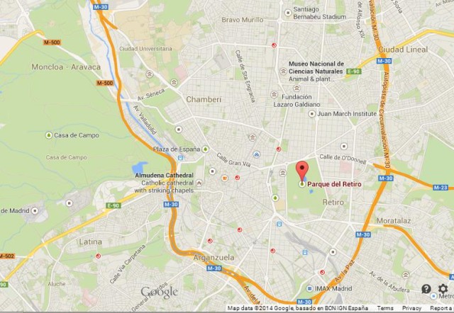 Where is Parque del Retiro on Map of Madrid