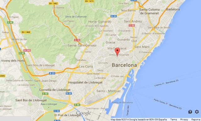 where is Passeig de Gracia on Map of Barcelona