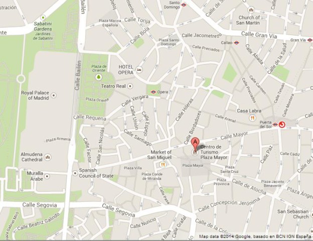 location Plaza Mayor on Map of Madrid