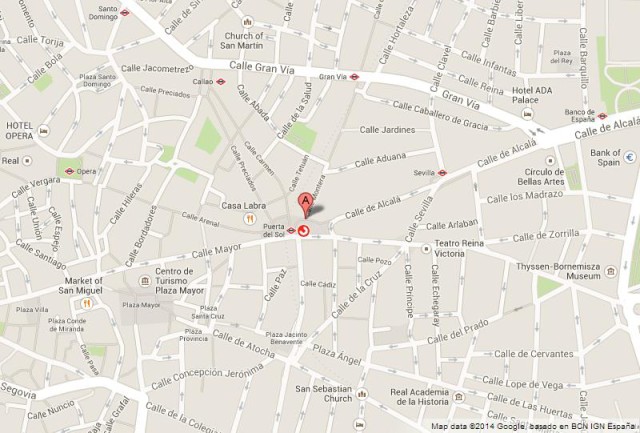 location Puerta del Sol on Map of Madrid