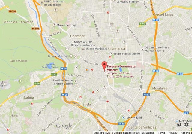 Where is Thyssen Bornemisza Museum on Map of Madrid