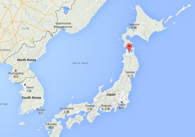 Location Aomori on map Japan