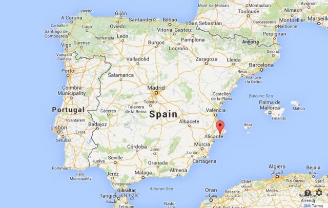 location Benidorm map Spain