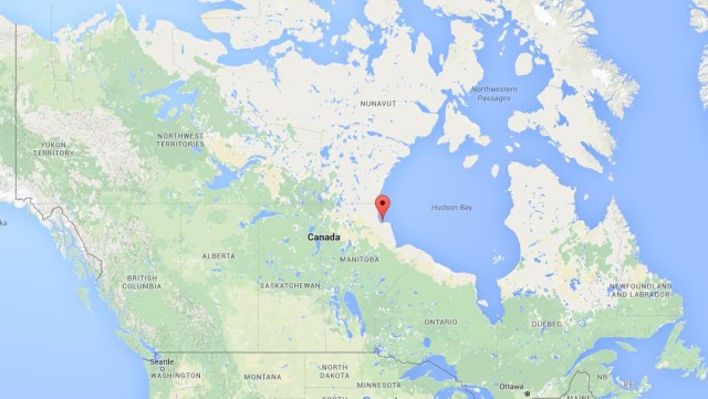 location Churchill on map Canada