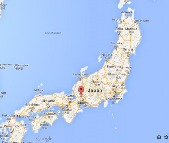 location Gifu on map of Japan