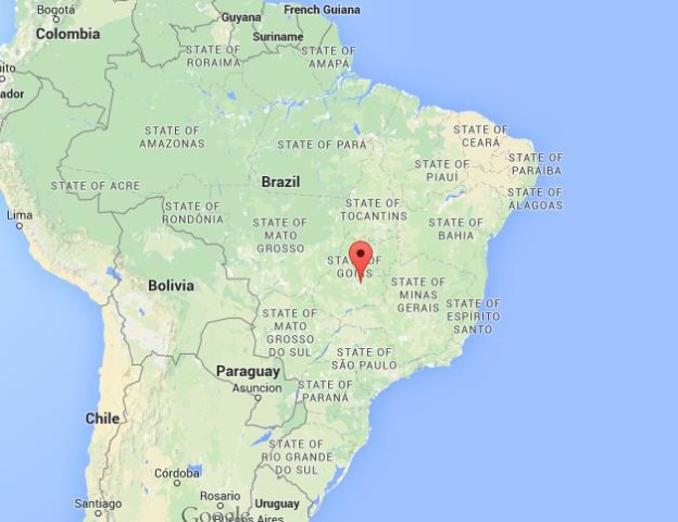 location Goiania on map Brazil