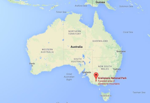 location Grampians National Park on map Australia