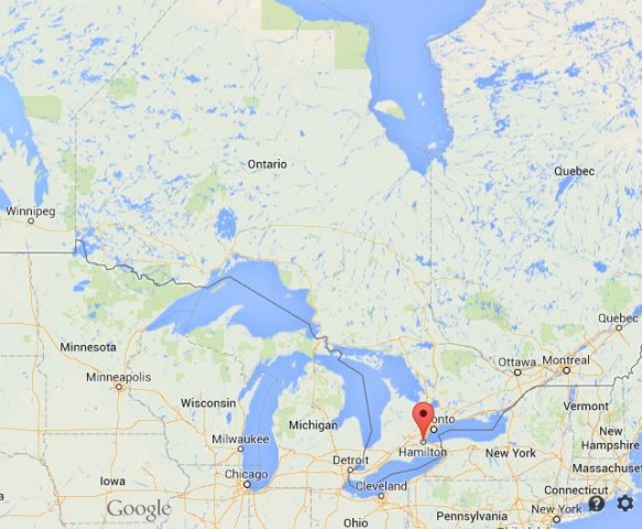 location Hamilton map Ontario