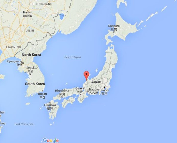location Kanazawa on map Japan