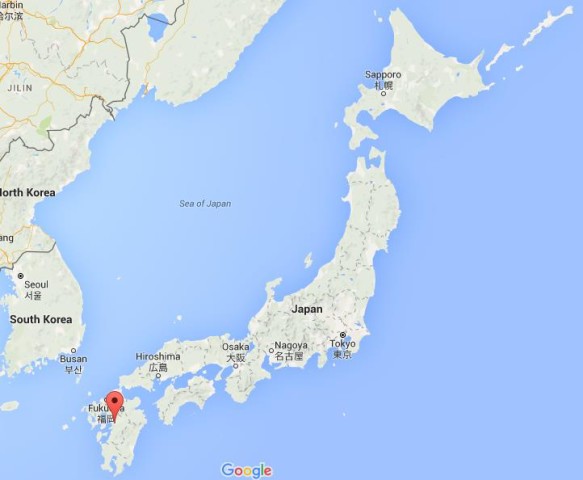 location Kumamoto on map Japan