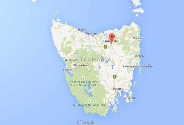 location Launceston on map Tasmania