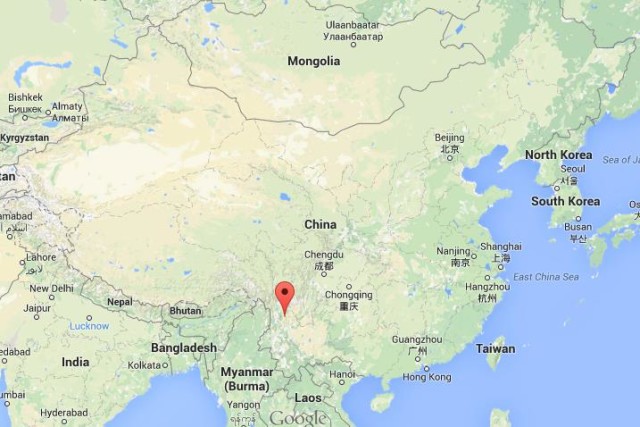 location Lijiang on map of China
