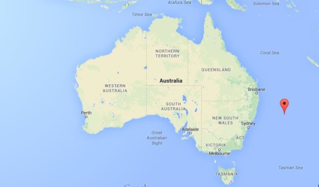 location Lord Howe Island on map Australia