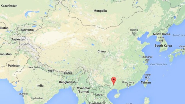 location Nanning on map China