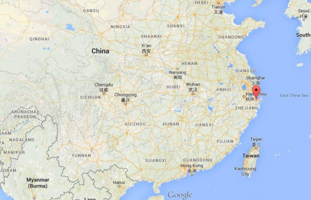 location Ningbo on map of China