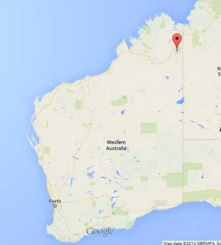 location Purnululu National Park on map Western Australia