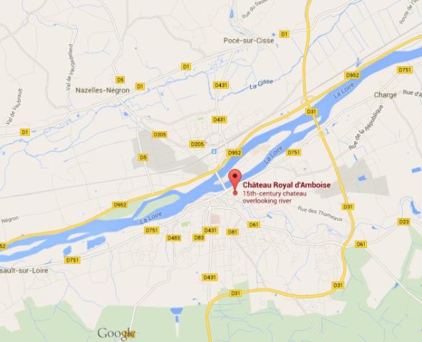 location castle on map of Amboise