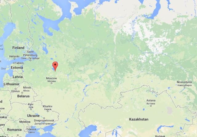 Yaroslavl on map of Russia