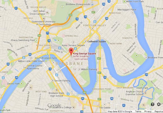 location King George Square on Map of Brisbane