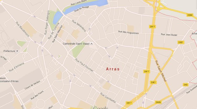 Map of Arras France
