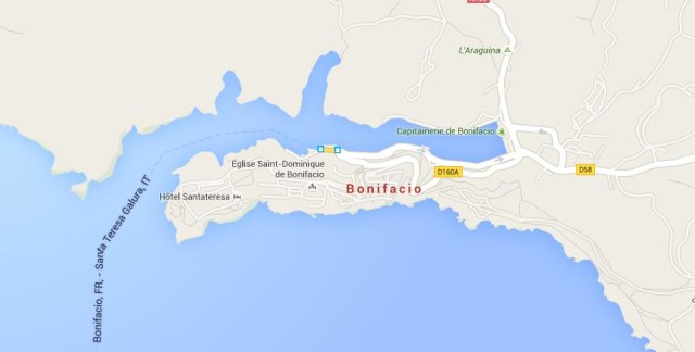 Map of Bonifacio Corsica