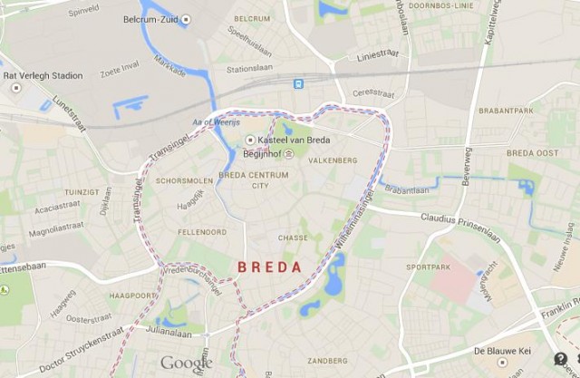 Map of Breda Netherlands